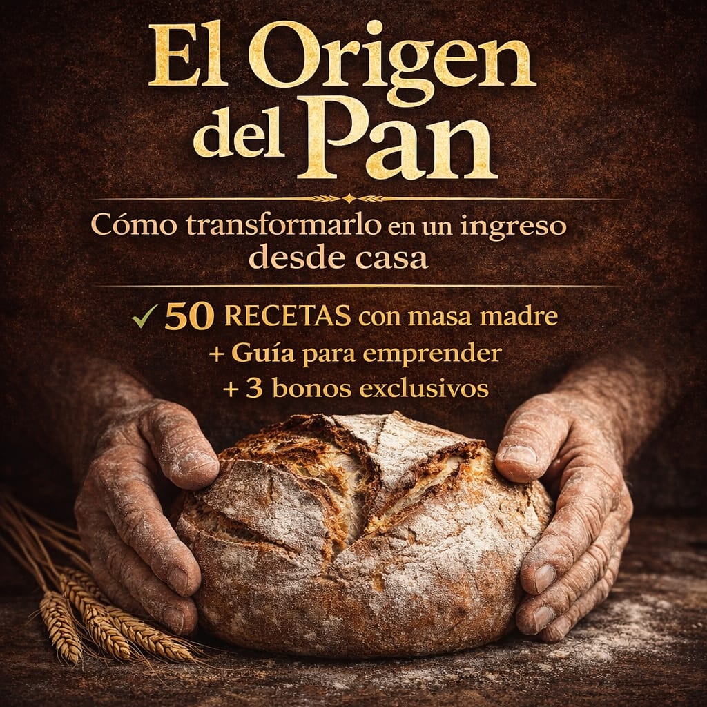 El Origen del Pan – 50 Recetas con masa madre + Guía para emprender desde casa + 3 bonos exclusivos